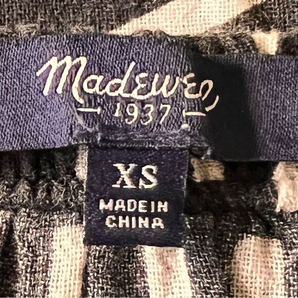 Madewell Ruffle Rio Dress Arrow Grid Print On or Off the Shoulder  XS Loose Fit - Picture 3 of 11